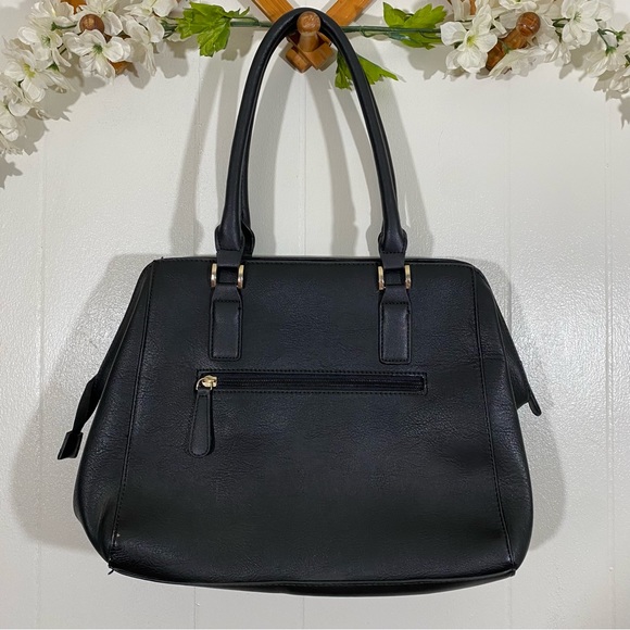 Mossimo Faux Leather Shoulder Bag Zip Black - Picture 2 of 12